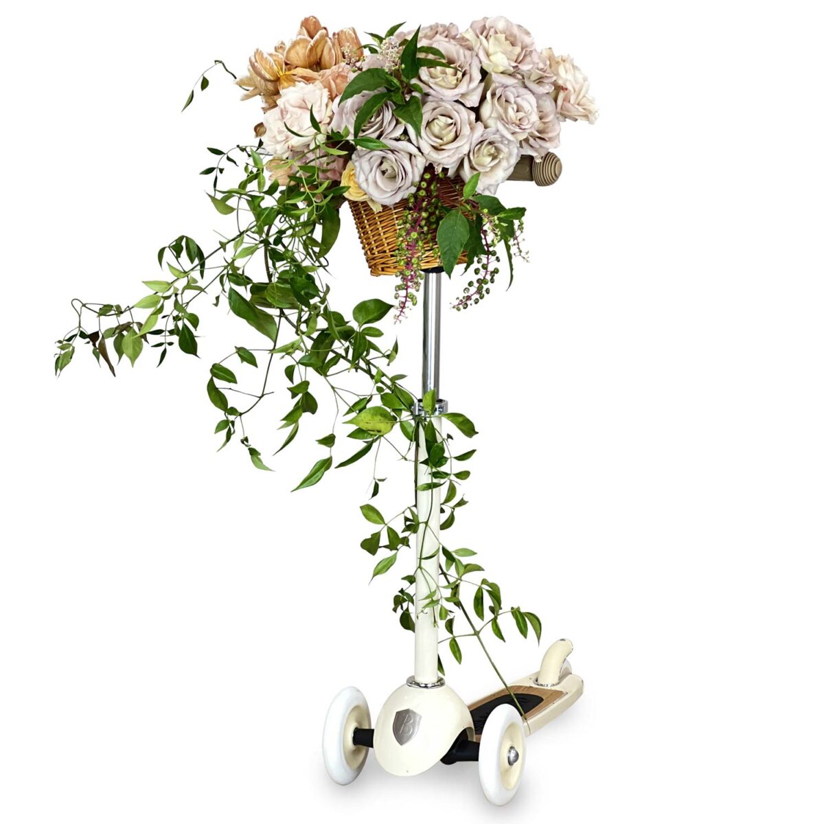Cream Scooter with flowers